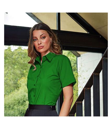 Premier Short Sleeve Poplin Blouse/Plain Work Shirt (Emerald) - UTRW1092