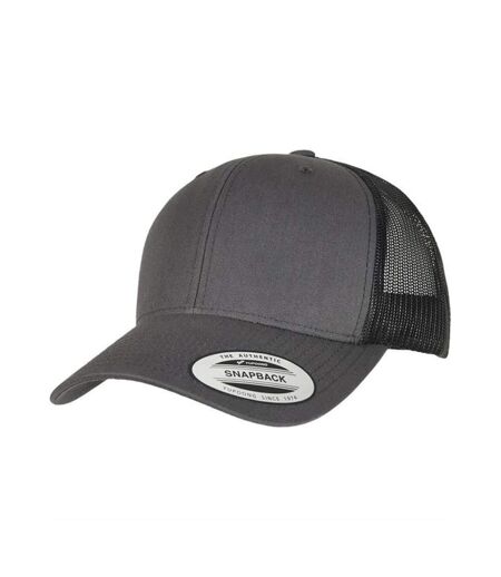 Casquette trucker retro gris foncé / noir Flexfit