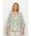 Blouse ample broderies ajourées manches 3/4-1