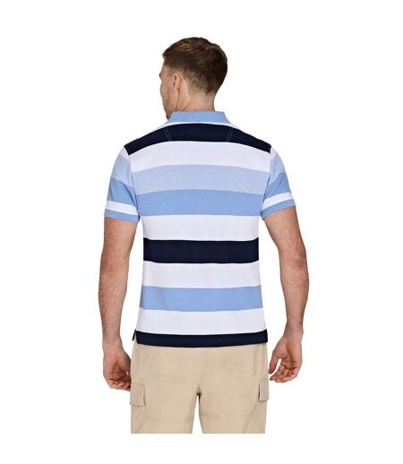 Mens Hoop Birdseye Pique Polo Shirt Sky Blue Raging Bull