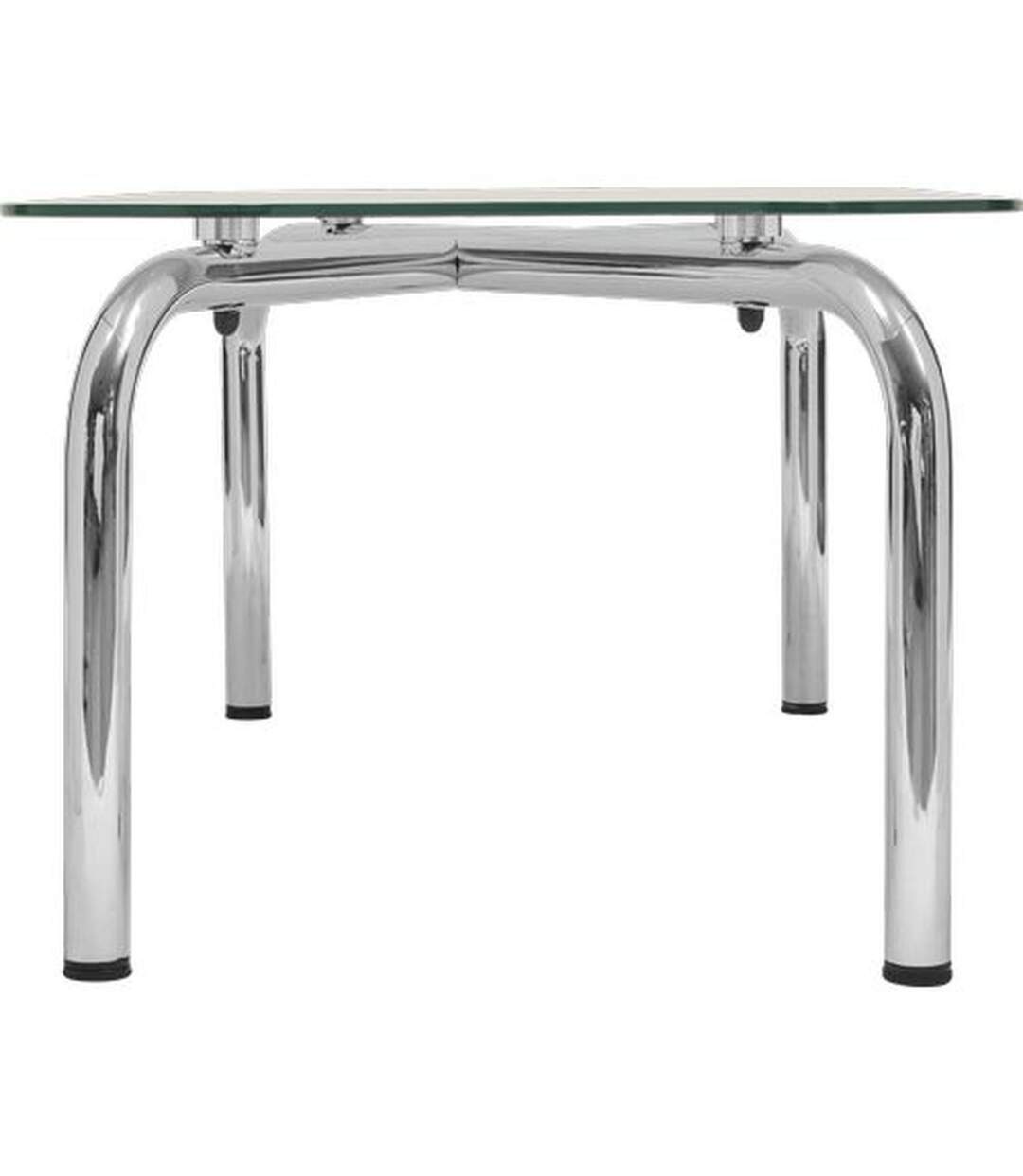 Table basse en verre et métal chromé HECATE-4