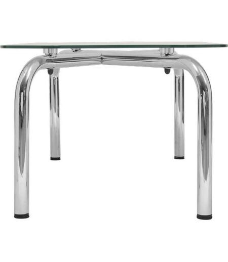 Table basse en verre et métal chromé HECATE