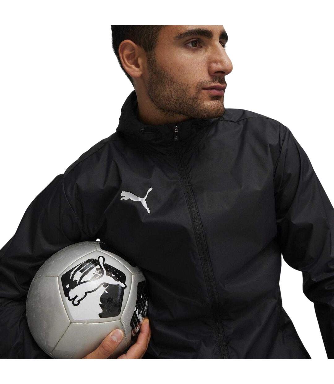 Mens Teamfinal Waterproof Lightweight Anorak  Black Puma-4