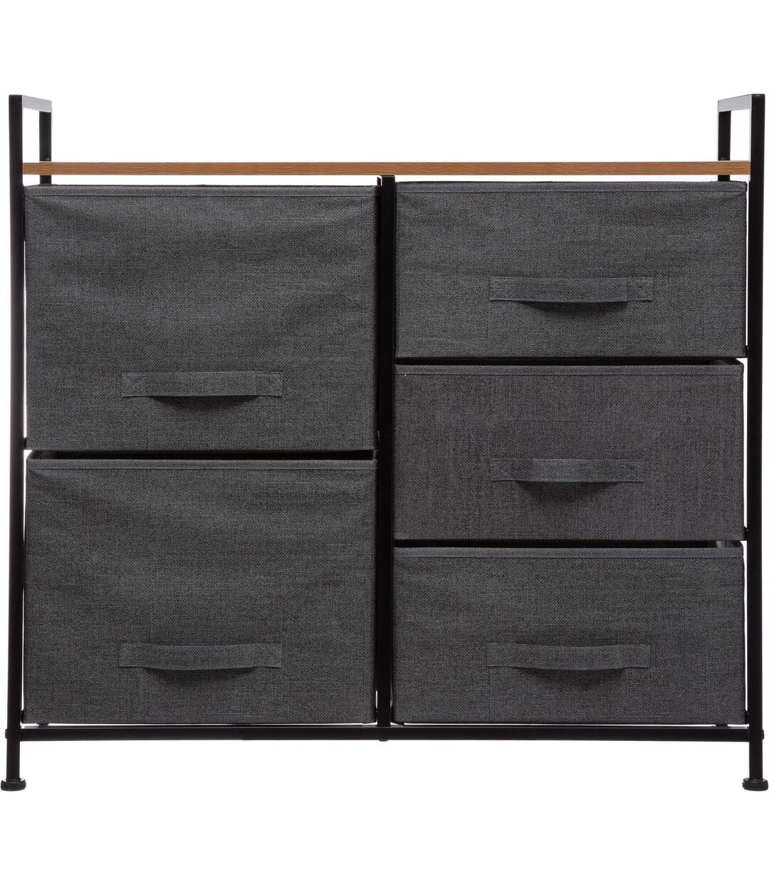 Meuble de rangement à 5 tiroirs - Gris foncé-2