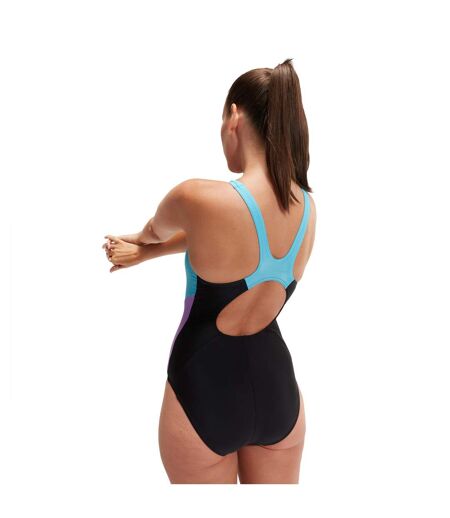 Maillot de bain 1 pièce splice femme noir / violet Speedo
