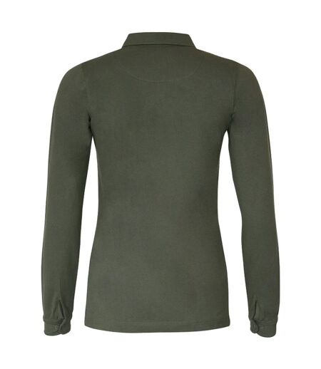 Nimbus Womens/Ladies Carlington Deluxe Long Sleeve Polo Shirt (Olive)