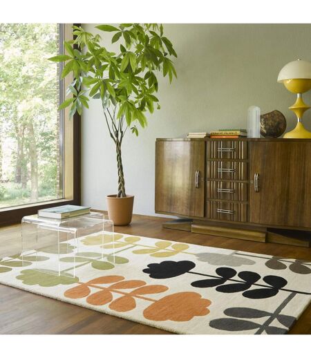 Tapis salon et chambre fait à la main en laine motif seventies