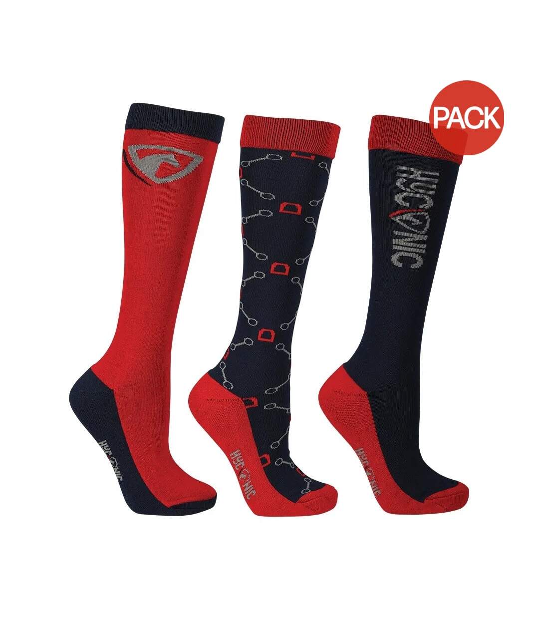Chaussettes adulte bleu marine / rouge HYCONIC-1