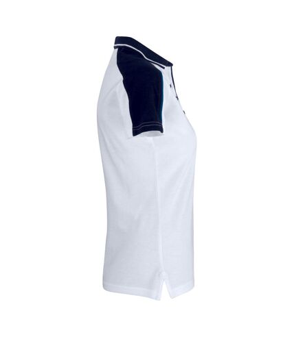 Clique Womens/Ladies Pittsford Polo Shirt (White/Navy) - UTUB532