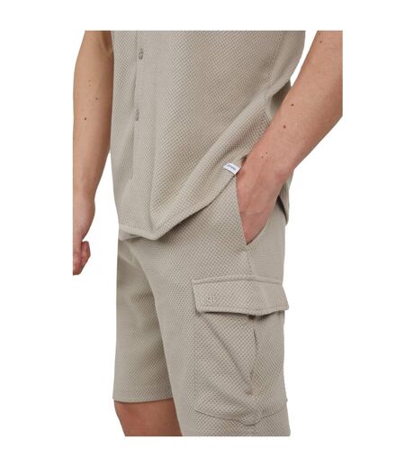 Mens Cadby Textured Cargo Shorts Light Sand Brave Soul