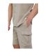 Mens Cadby Textured Cargo Shorts Light Sand Brave Soul-4