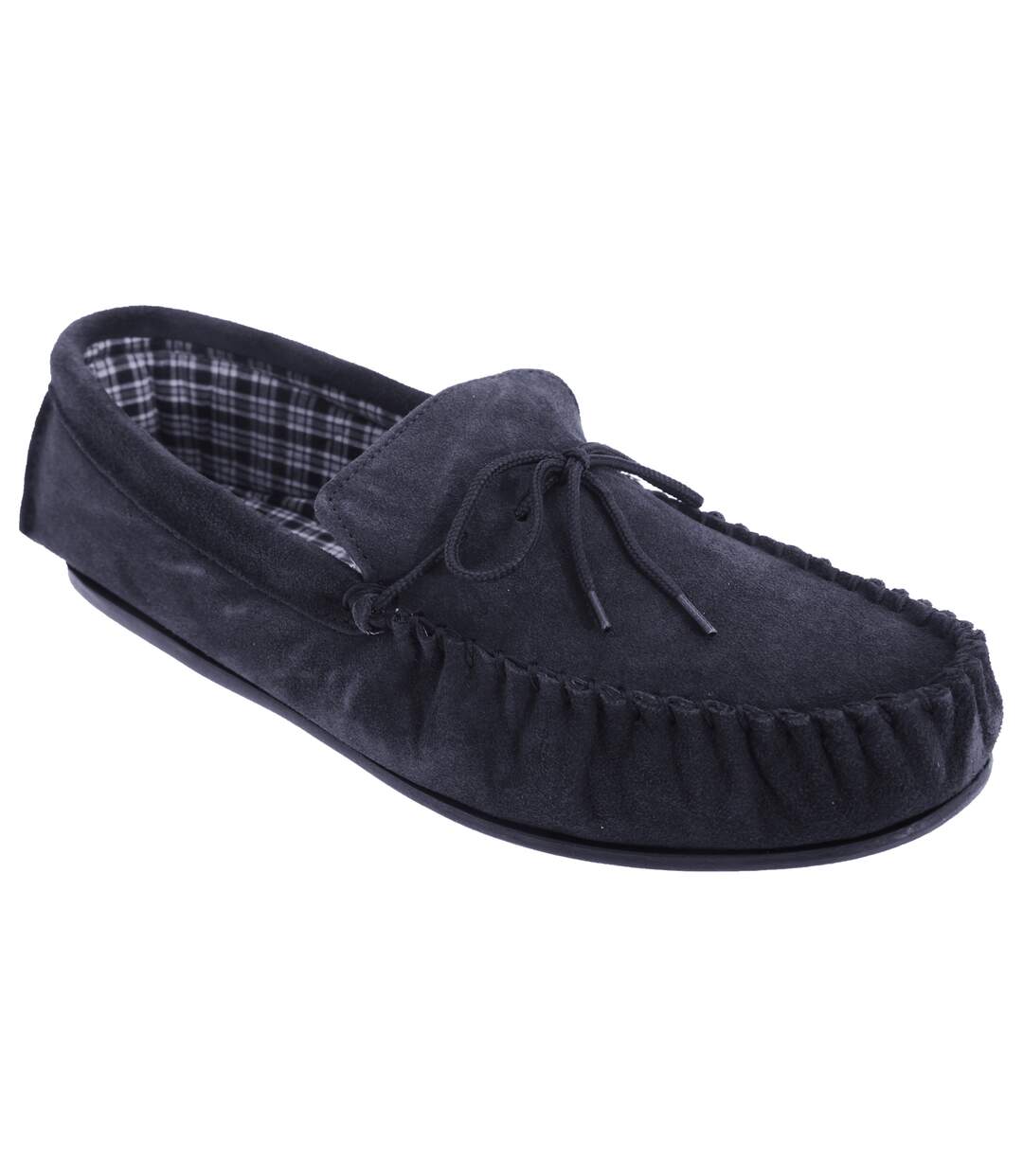 Mokkers Mens Bruce Real Suede Moccasin Slippers (Navy Blue) - UTDF816-1