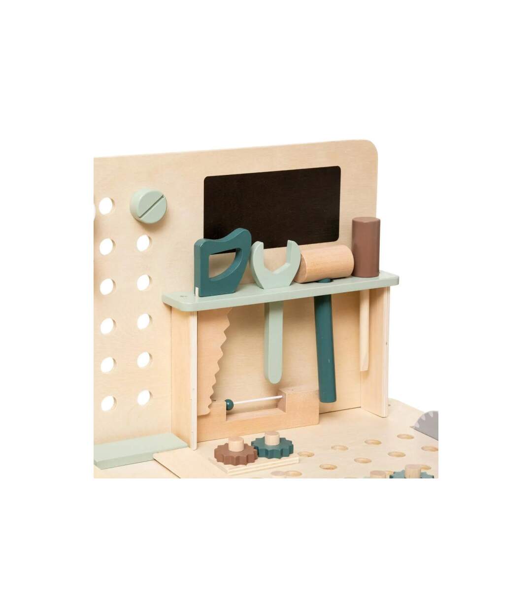 Établi de Bricolage Enfant Forêt 75cm Beige & Vert-2