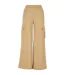 Womens/ladies Terrycloth High Waist Wide Leg Cargo Trousers Union Beige Urban Classics-1