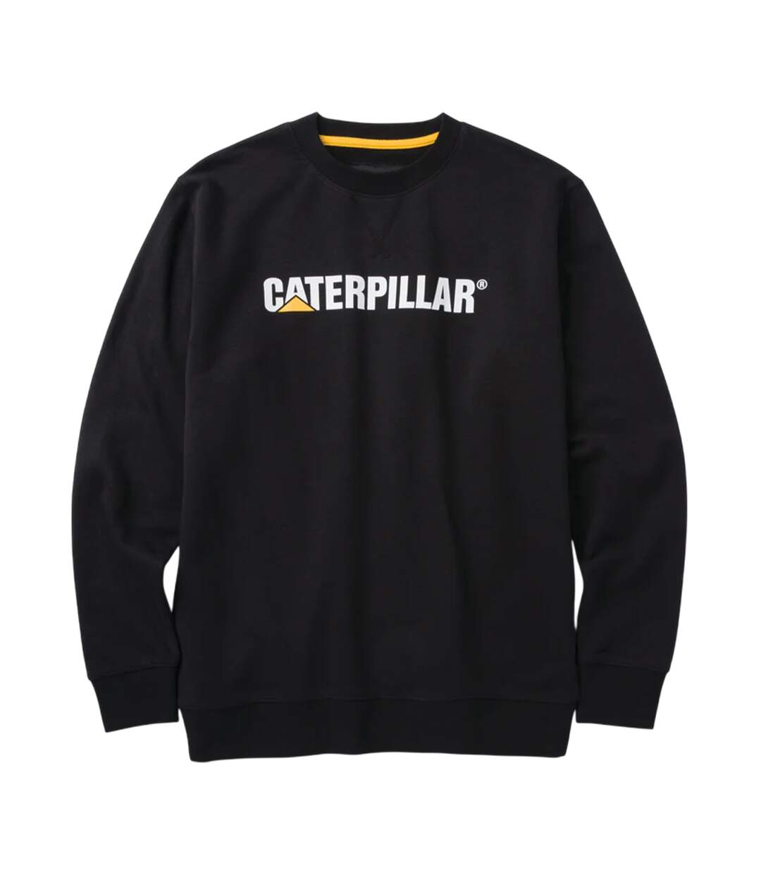 Mens Logo Midweight Crew Neck Jumper Black Caterpillar-1