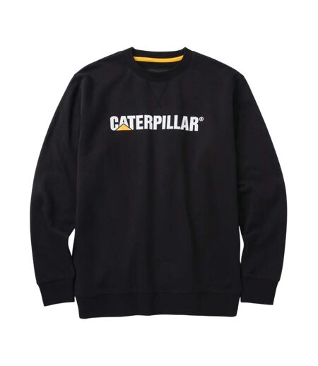 Mens Logo Midweight Crew Neck Jumper Black Caterpillar