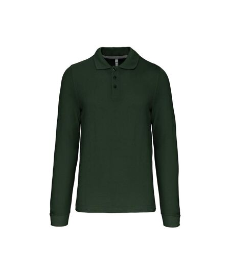 Polo manches longues - Homme - K243 - vert forêt