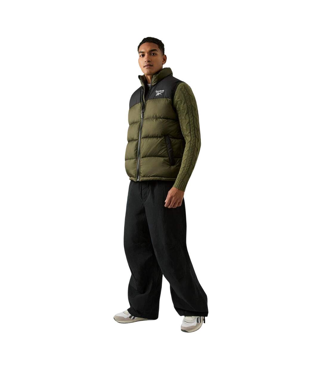 Doudoune Sans Manches Motif/style Matelassé Homme Olive Reebok-1