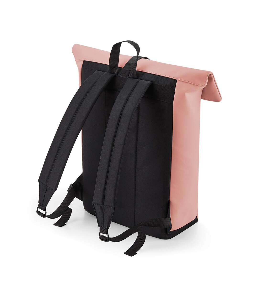Roll top pu backpack one size nude pink Bagbase-2