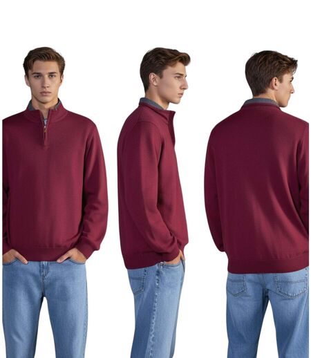 Pull Col Camionneur Brique - Grand Taille, Douceur Cashmere Touch pour Hommes