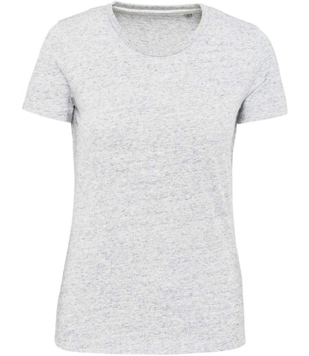 T-shirt manches courtes vintage - KV2107 - blanc chiné ash - femme