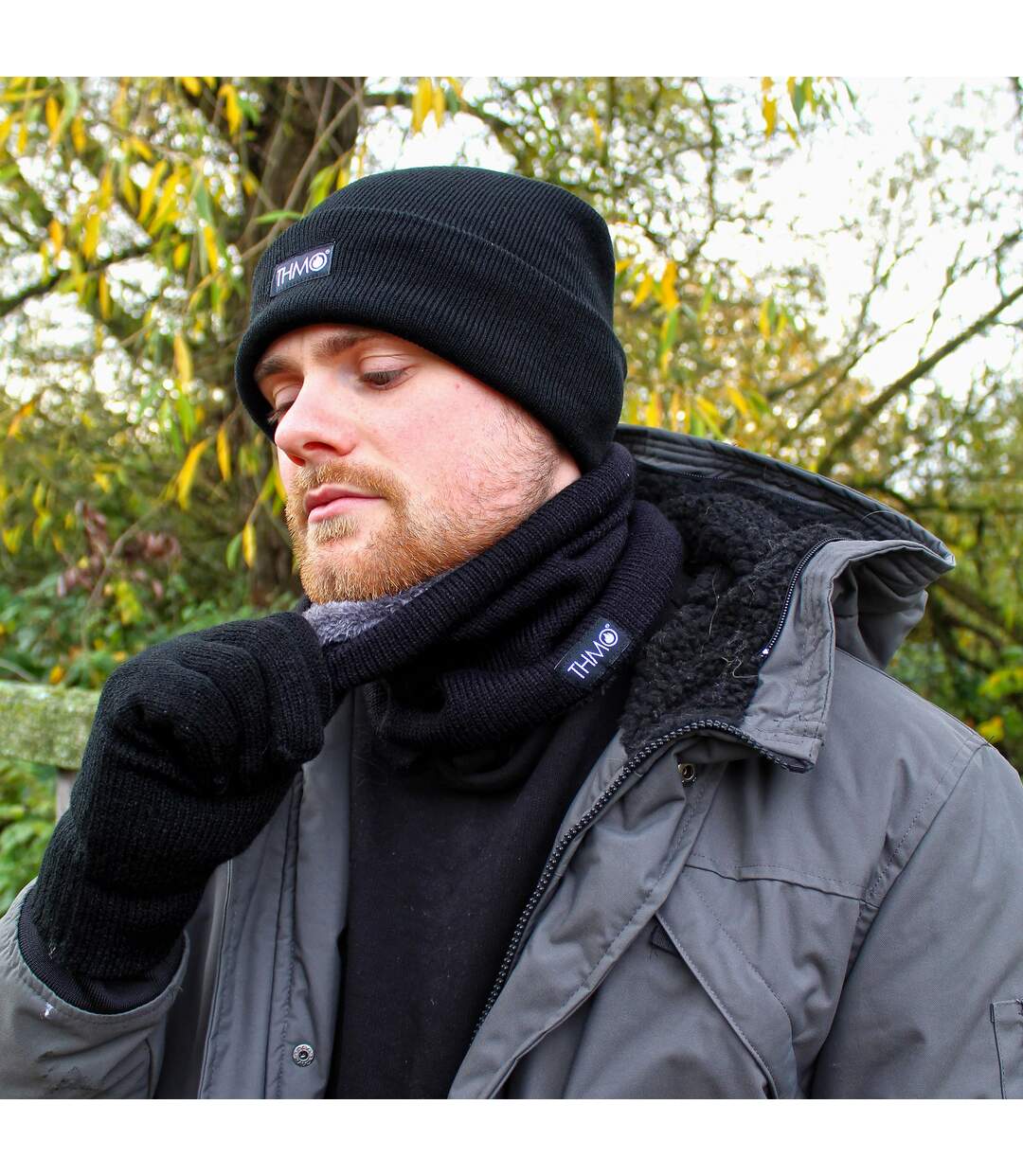 Mens Outdoor Thermal Knitted 40g 3M Thinsulate Lined Beanie Hat-5