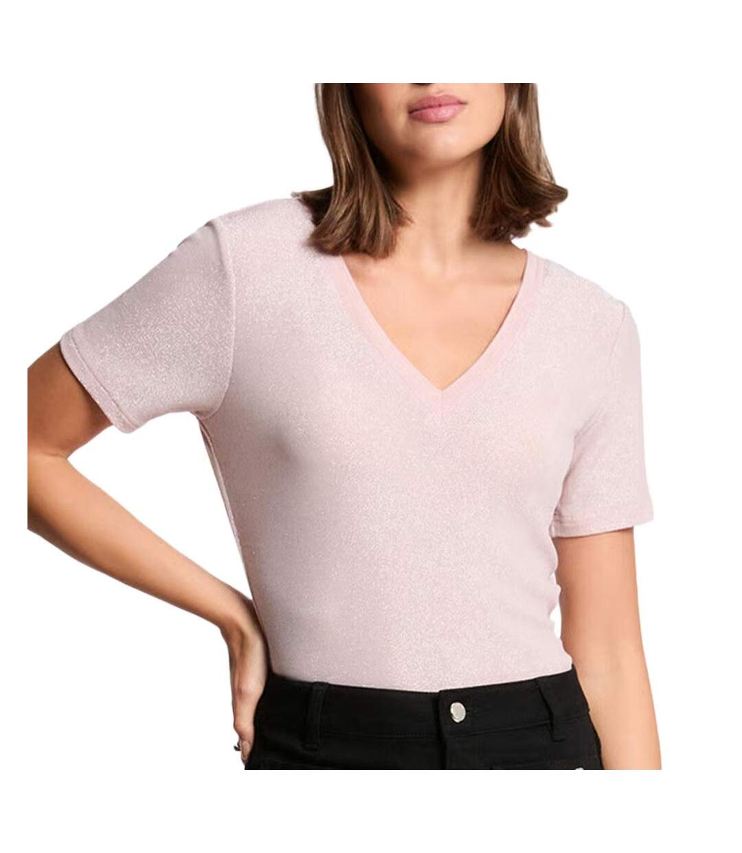 T-shirt rose clair femme morgan diwi-1