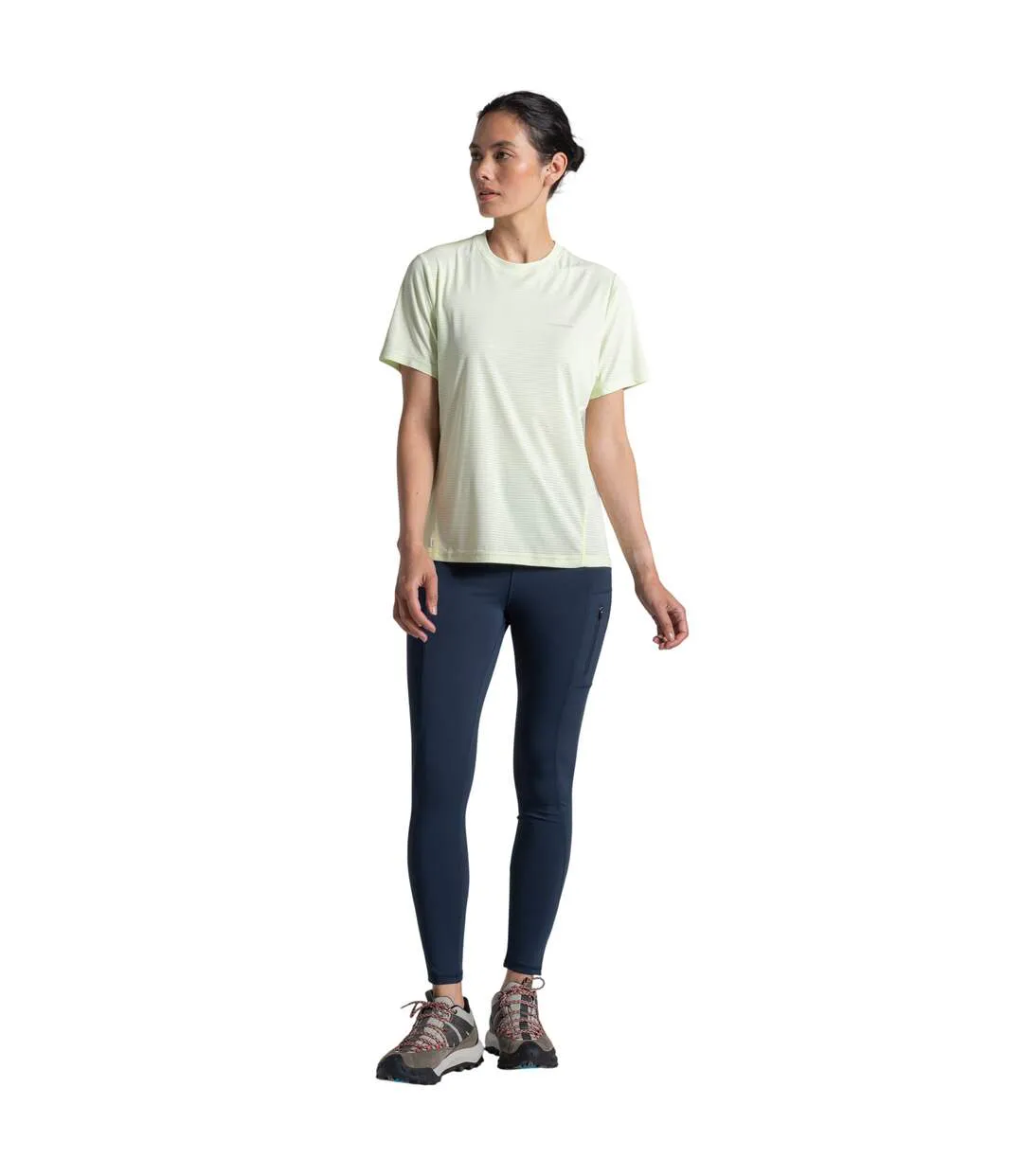 T-shirt Manches Courtes Motif/style Rayures Femme Vert Pâle Craghoppers-4