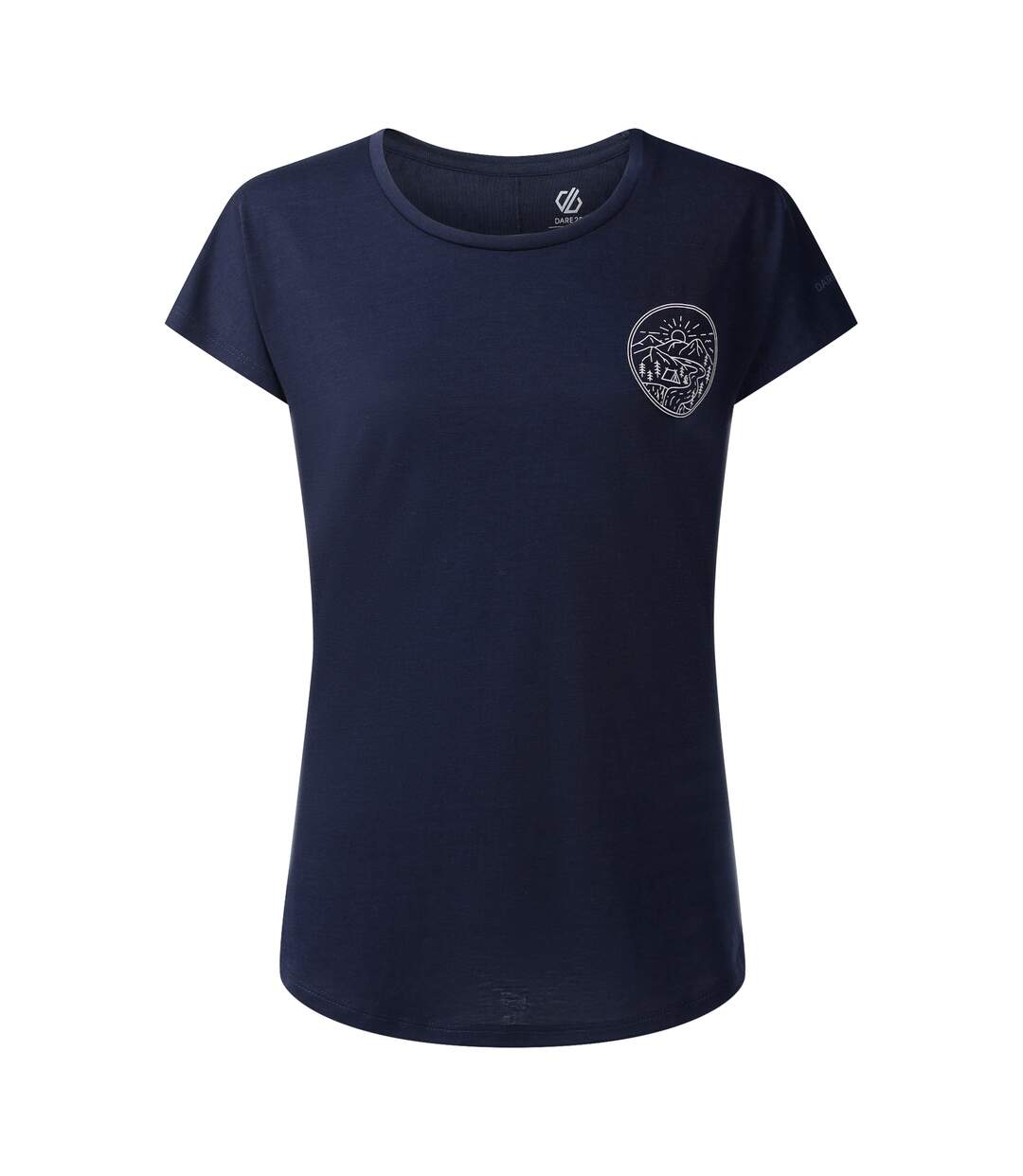 Womens/ladies Serenity Mountain Scene T-shirt Navy Dare 2B-2