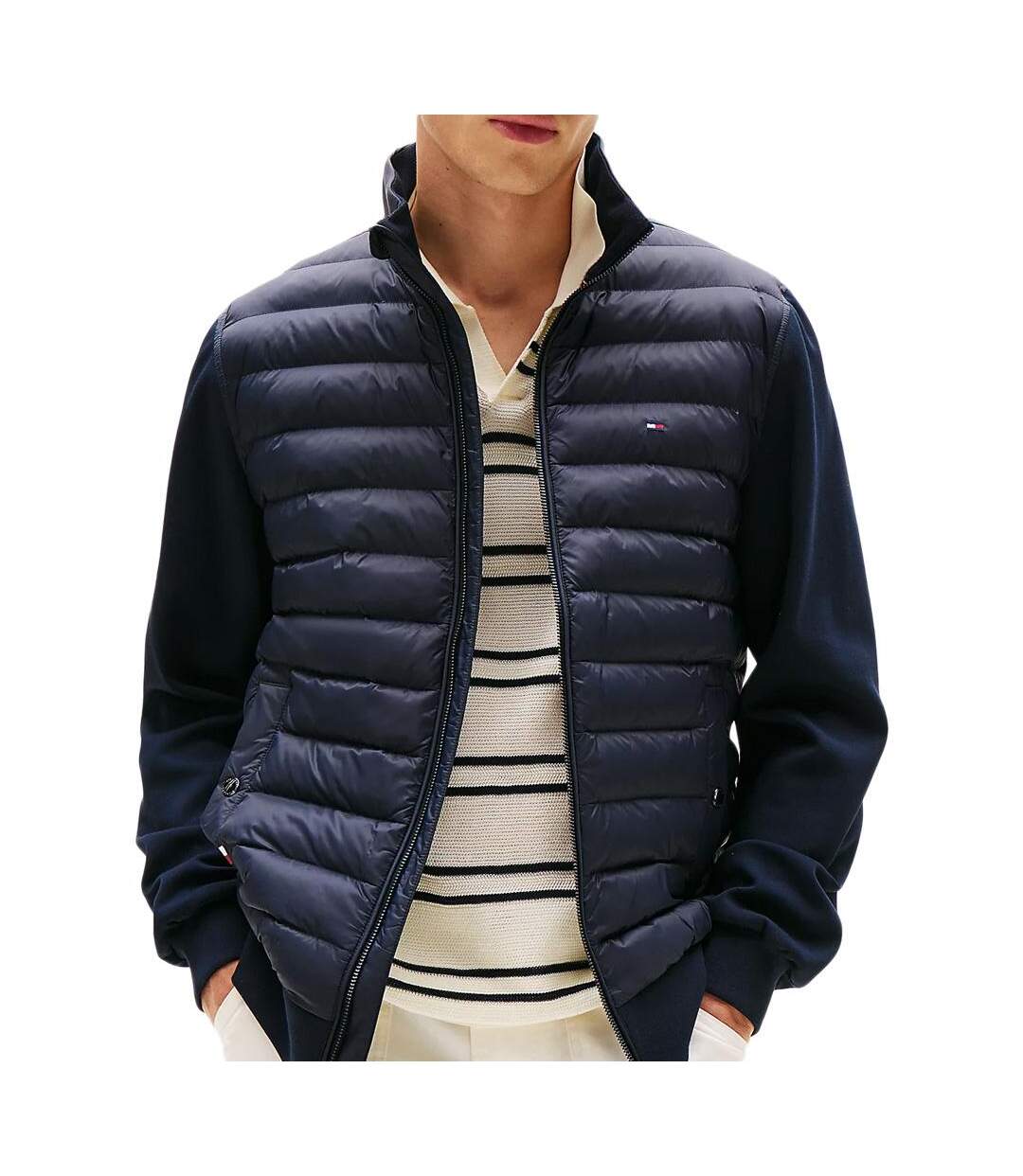 Doudoune marine homme tommy hilfiger mix media-1