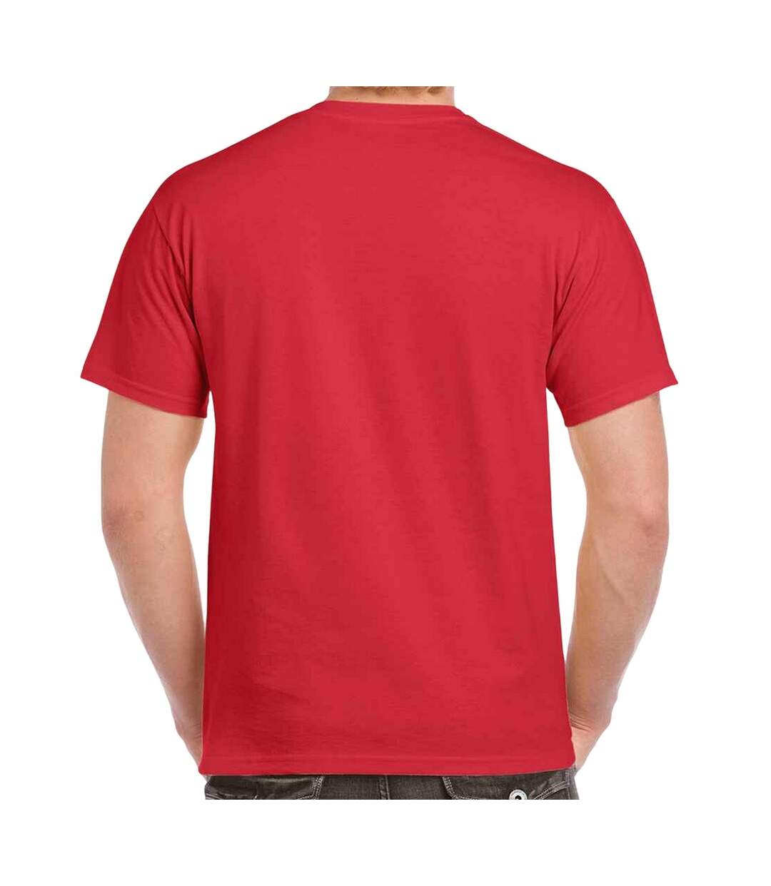 Mens heavy cotton t-shirt red Gildan-2