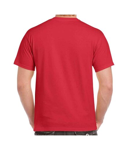 Mens heavy cotton t-shirt red Gildan