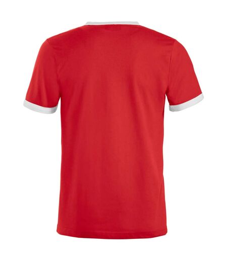 Unisex Adult Nome Ringer T-shirt Red White Clique