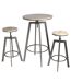 Table haute avec tabourets design industriel Aria - 2 Personnes - Noir-1