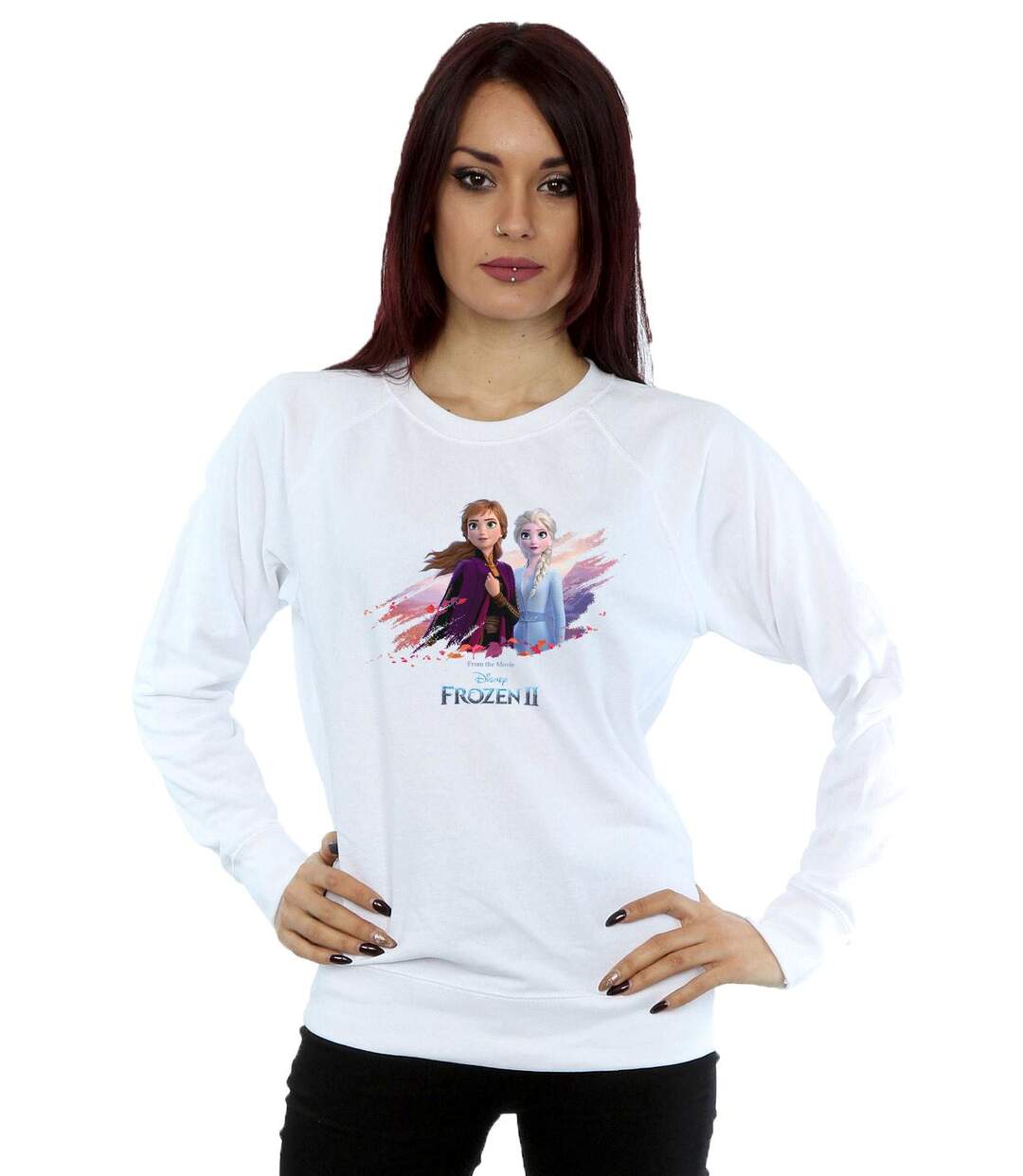 Disney - Sweat FROZEN ELSA AND ANNA NATURE IS BEAUTIFUL - Femme (Blanc) - UTBI18729-2