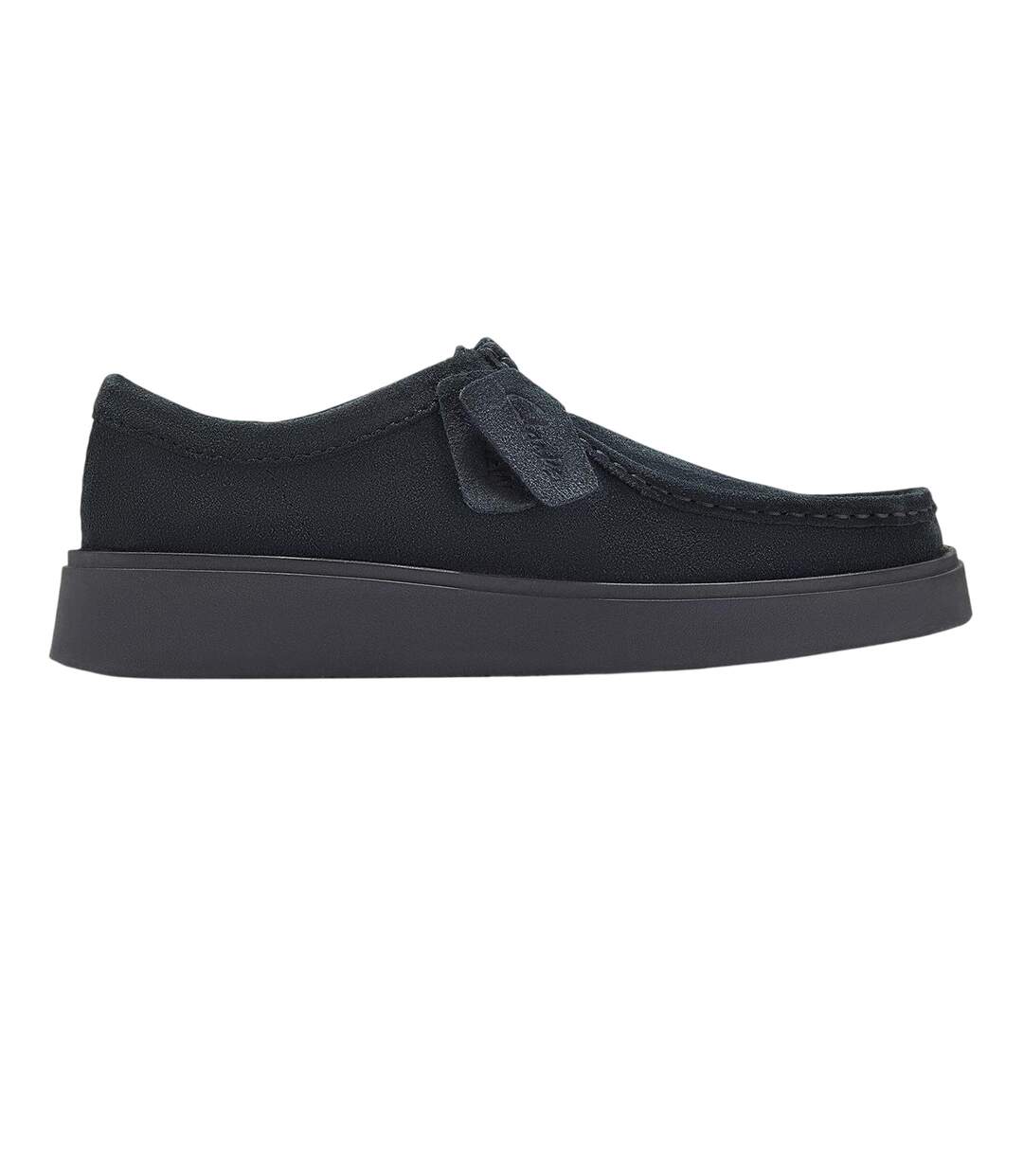 Mens Suede Platform Shoes Black Clarks-1