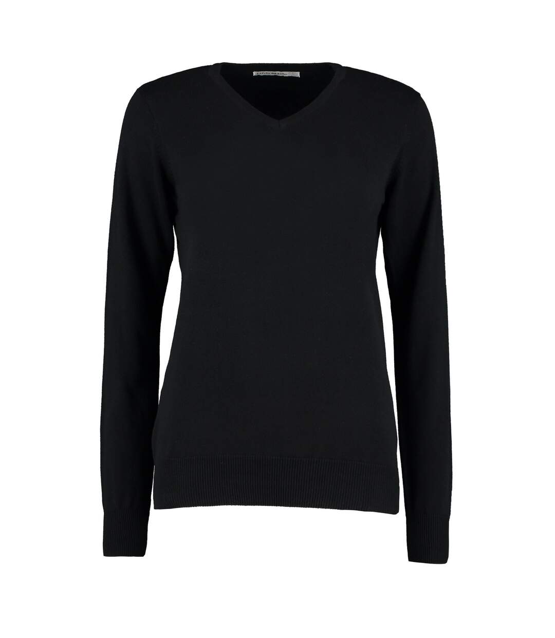 Womens/ladies arundel cotton v neck sweatshirt black Kustom Kit