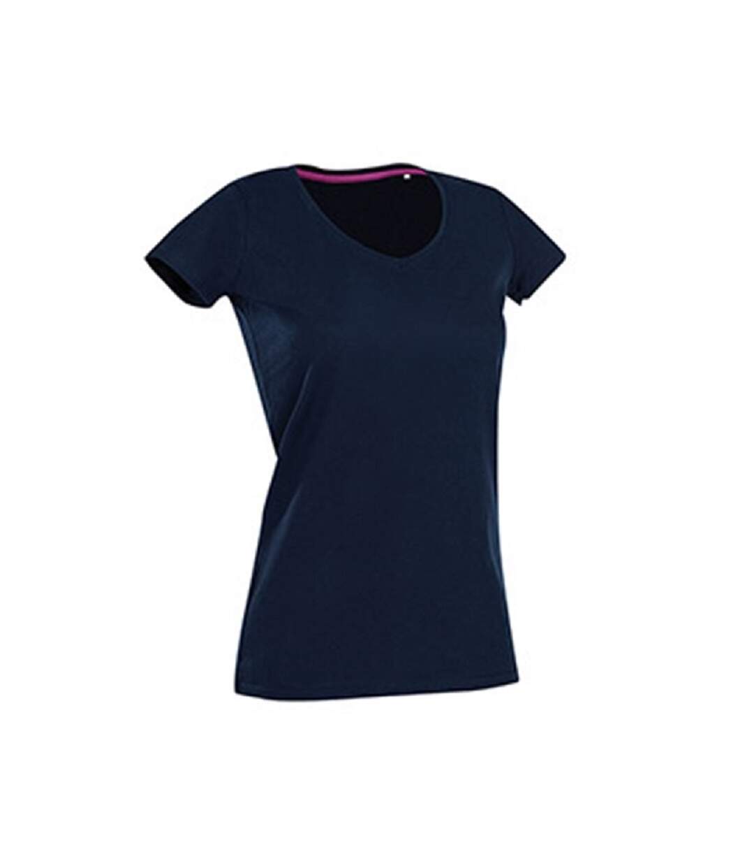 T-shirt col v claire femme bleu marine Stedm an-1