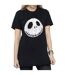 Disney Womens/Ladies Nightmare Before Christmas Jack Cracked Face Cotton Boyfriend T-Shirt (Noir) - UTBI41440-3