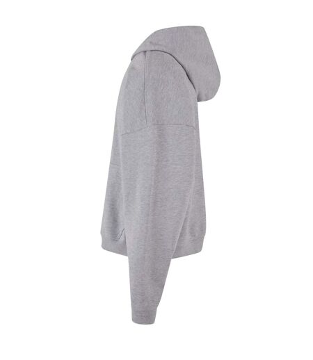 Sweat À Capuche 90s Adulte Gris Chiné Build Your Brand