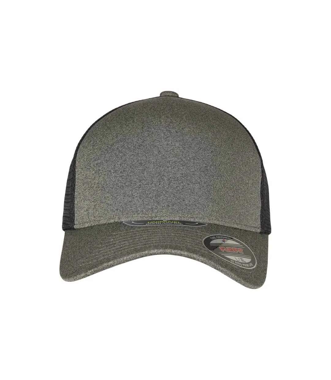 Casquette Trucker Motif/style 1 Panneau Olive Noir Flexfit-1