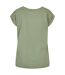 Womens/ladies Cotton Extended Shoulder T-shirt Soft Salvia Build Your Brand-2