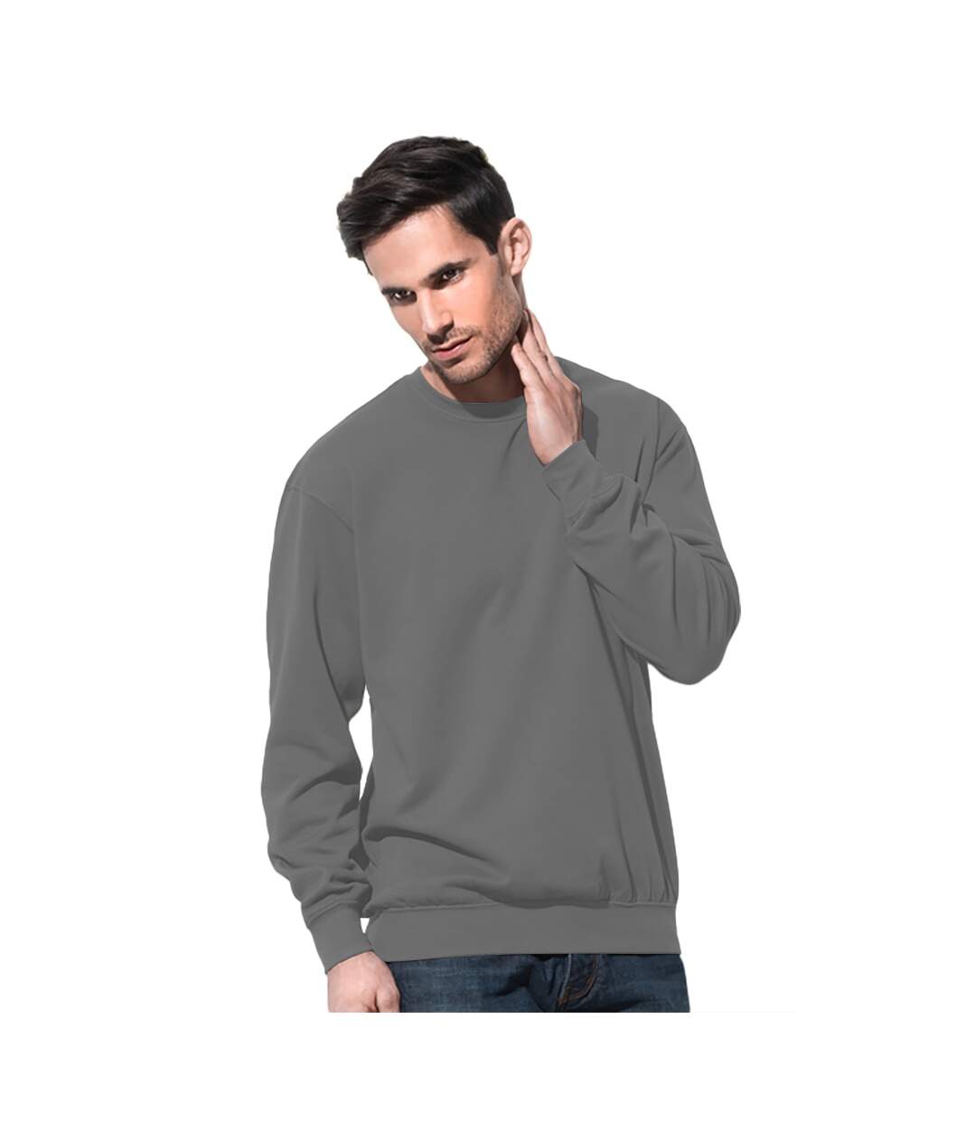 Sweat-shirt classique homme gris foncé Stedman-2