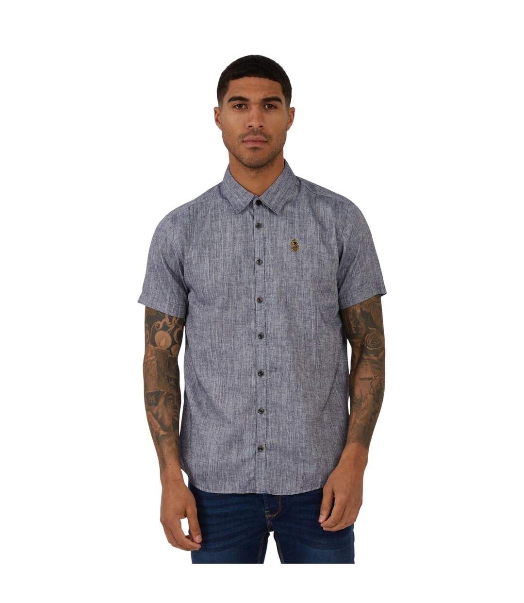 Mens Yoko Linen Shirt Navy Luke 1977-2