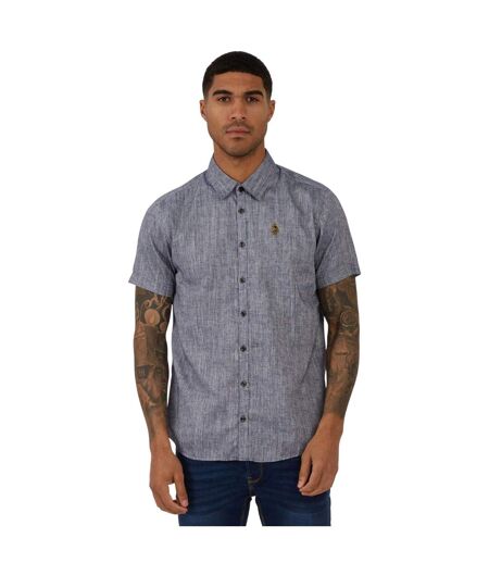 Mens Yoko Linen Shirt Navy Luke 1977