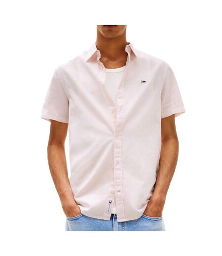 Chemisette rayures blanc/rose homme tommy hilfiger linen blend - l