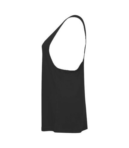 Skinni Fit Womens/Ladies Fashion Workout Tank Top (Black)