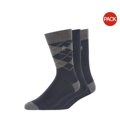 Chaussettes adulte bleu mer / charbon French Connection