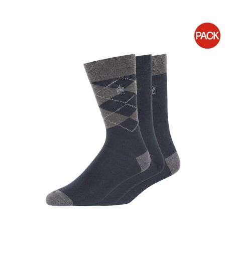 Chaussettes adulte bleu mer / charbon French Connection