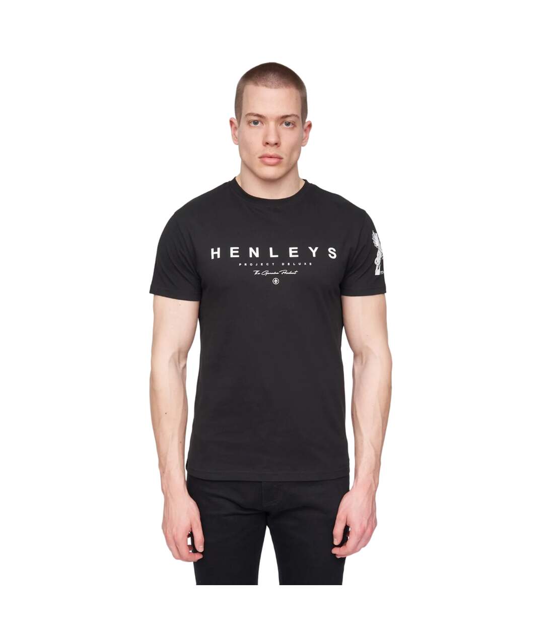 Mens hentyme t-shirt black Henleys